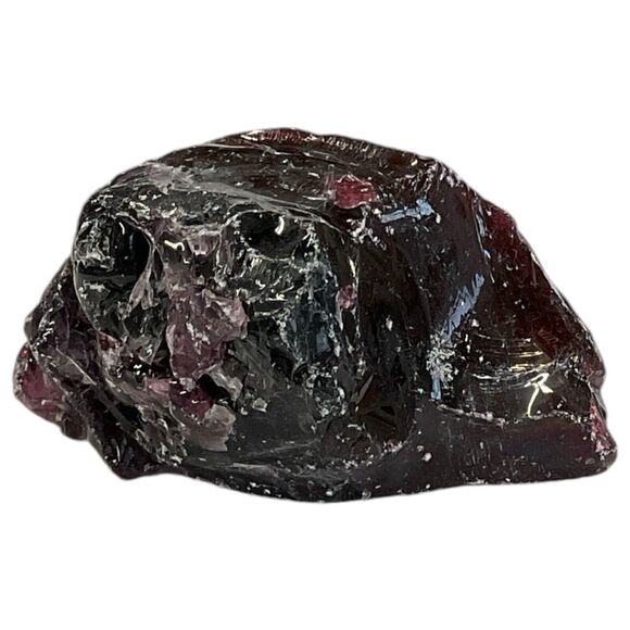 Amethyst Uranium Infused Art Glass Cullet Glowing Manganese Slag Glass #4GX270 - Picture 3 of 8